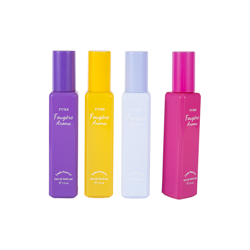 GC4222-WJ2369 15ML カラフルな PP プラスチック キャップが付いている小容量の上塗を施してあるガラスの香水瓶