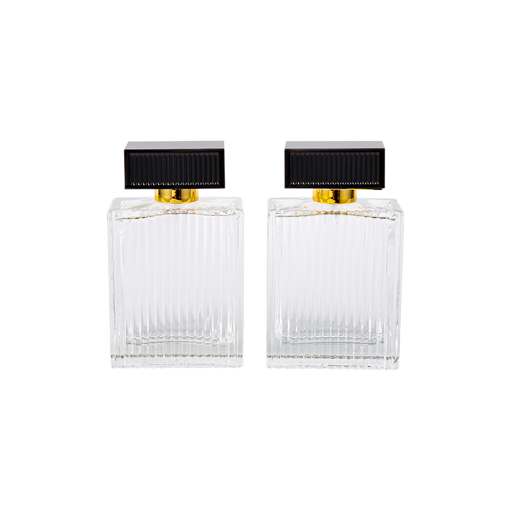 KY1112-WJ2092 100 ミリリットル縦縞ガラス香水瓶 Abs プラスチック カバー ストライプ