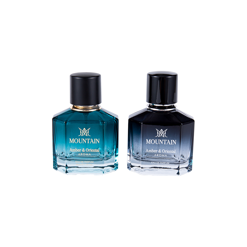 GC4030-WJ2099 50 ミリリットルガラス香水瓶コーティング印刷とホットスタンピングテープ PP Abs UV 香水キャップ