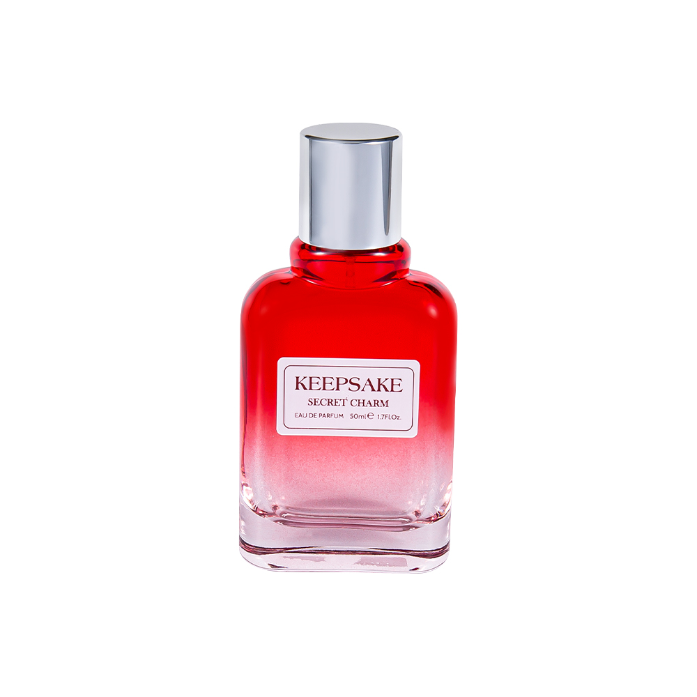 KY861-WJ412 50ML 真新しい空のガラス香水瓶、光沢のあるシルバーのキャップ付き